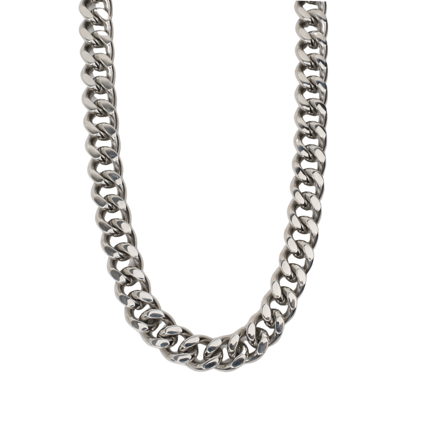 NKL-S.STL 20" 12mm Stainless Steel Curb Chain Necklace