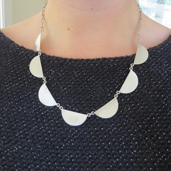 NKL Scalloped Necklace - Sterling Silver