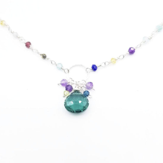 NKL Semi-Precious Bead Chain Necklace with Green Quartz