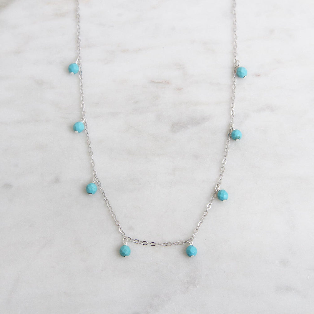 NKL Serena Turquoise Shaker Necklace - Silver