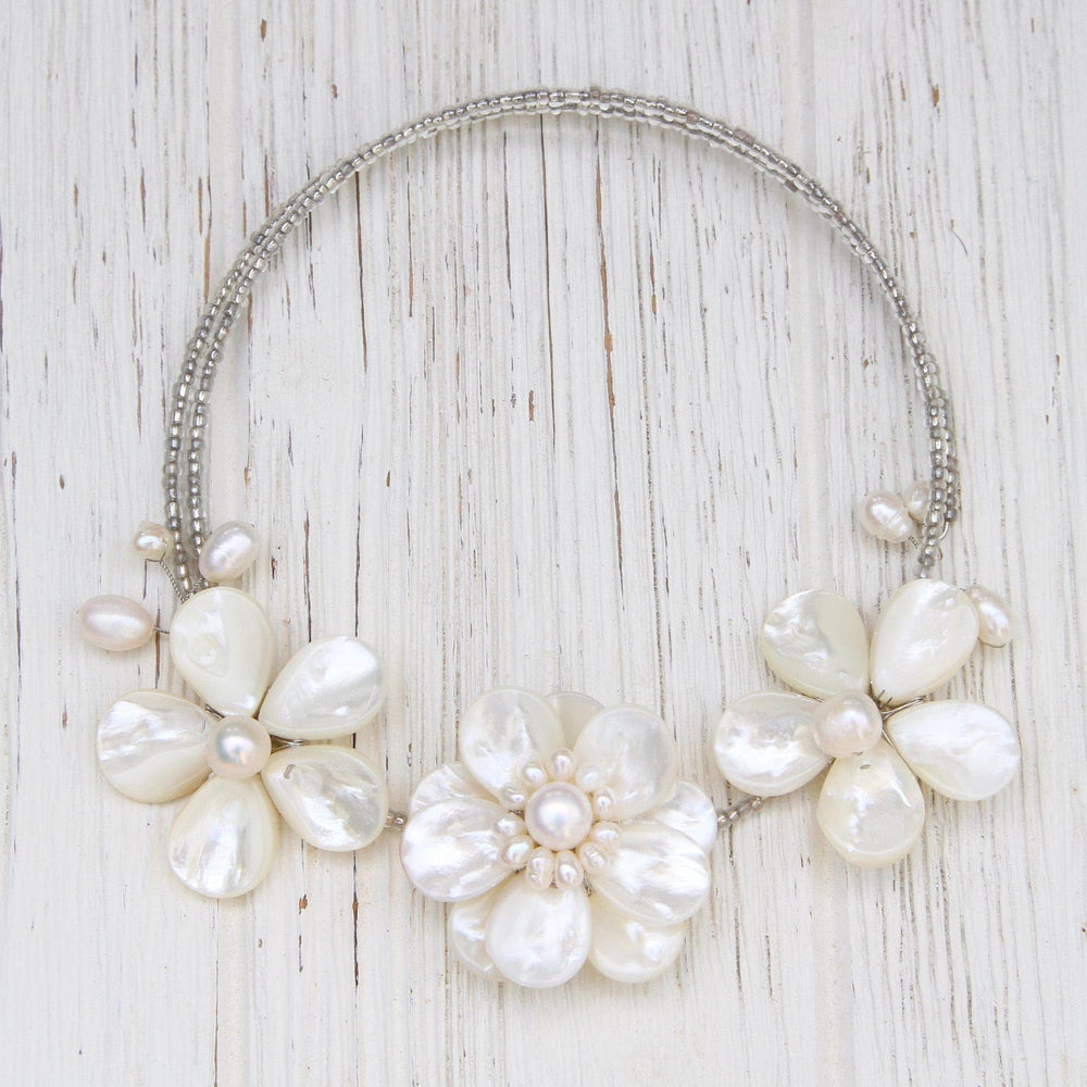 
                      
                        NKL Shell 3 Flower Choker ~ White Shell
                      
                    