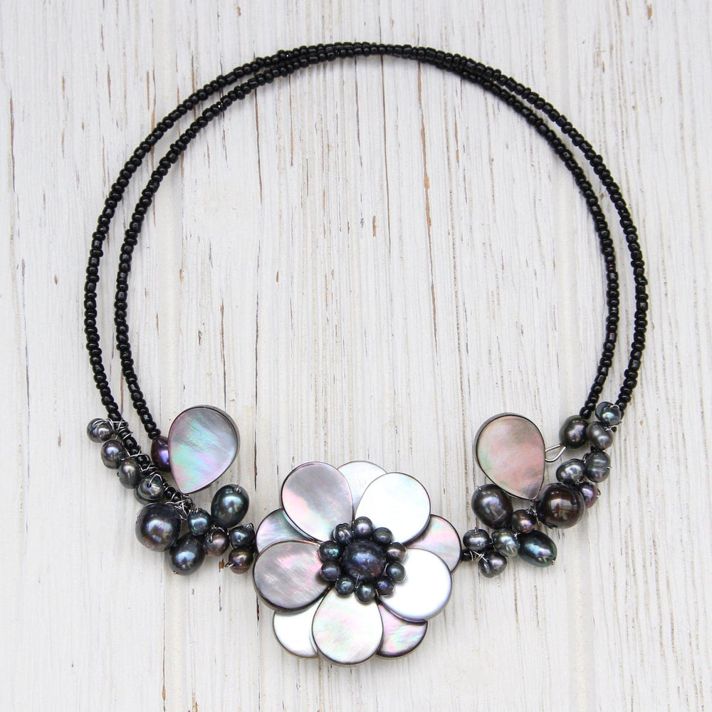 
                      
                        NKL Shell Flower Choker ~ Black Mother of Pearl
                      
                    