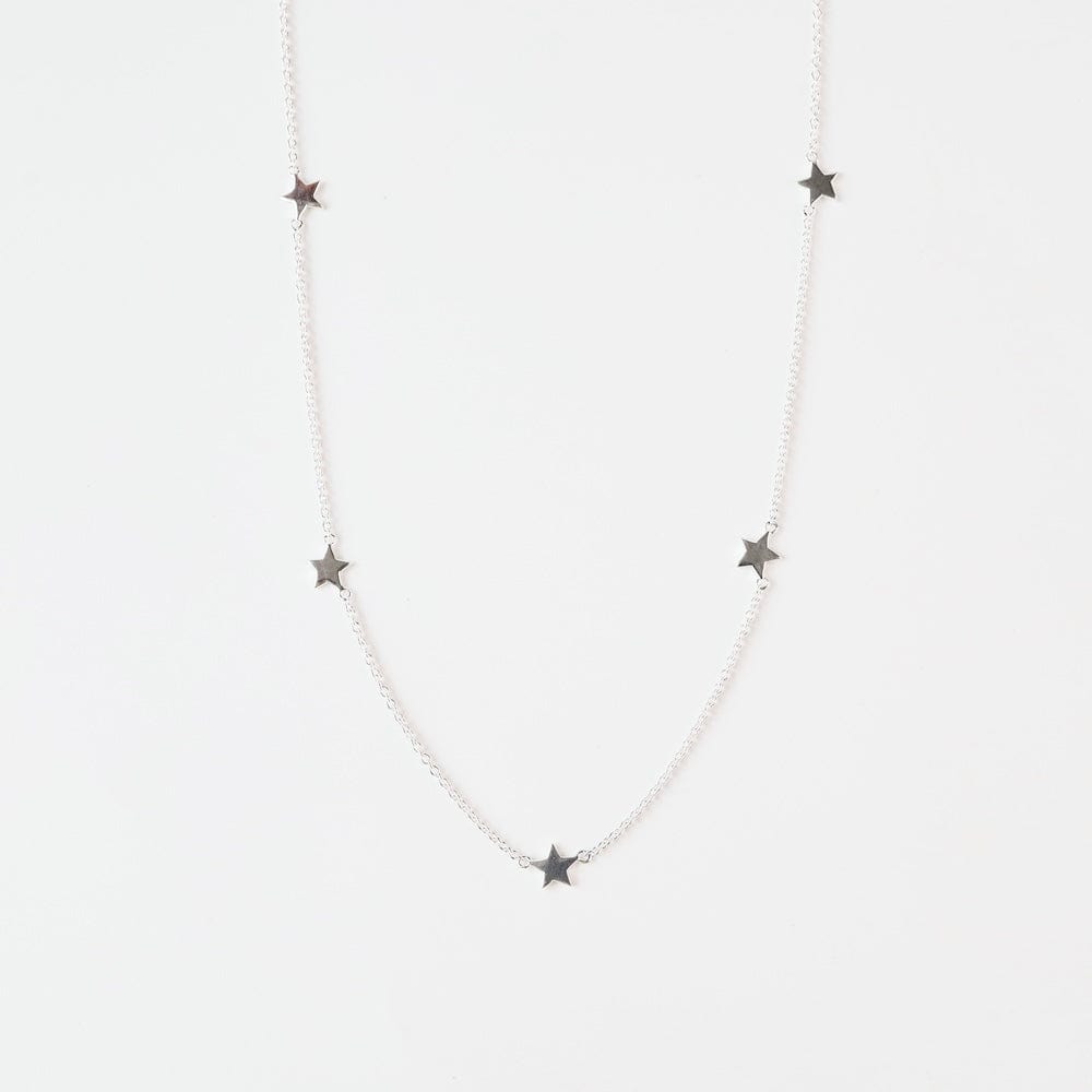 
                  
                    NKL Short Star Station Necklace – Polished Sterling Si
                  
                