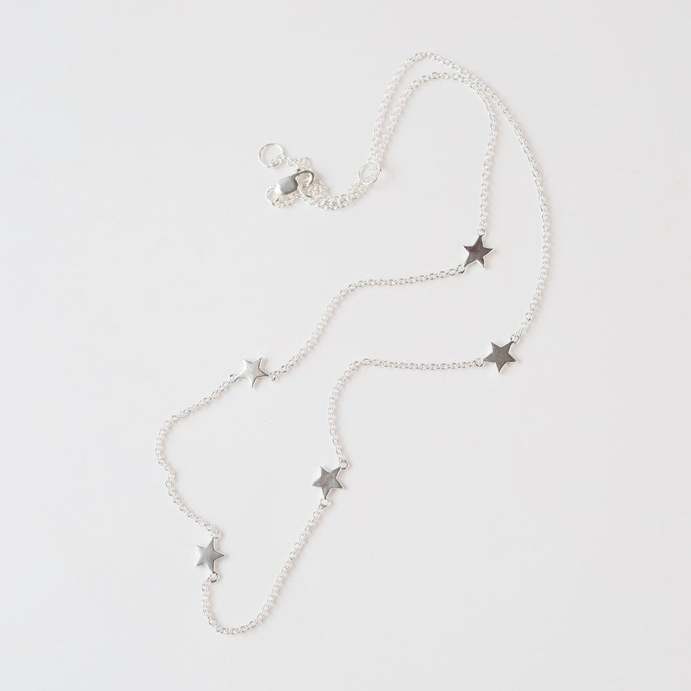 
                  
                    NKL Short Star Station Necklace – Polished Sterling Si
                  
                