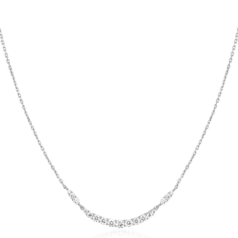 NKL Silver Arc Pave Necklace