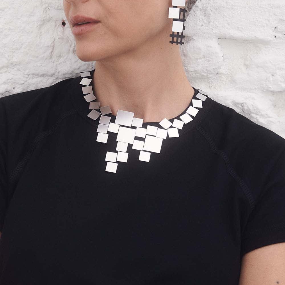 NKL Silver Bauhaus V Necklace