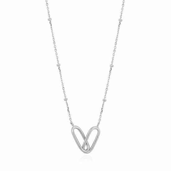 NKL Silver Beaded Chain Link Necklace