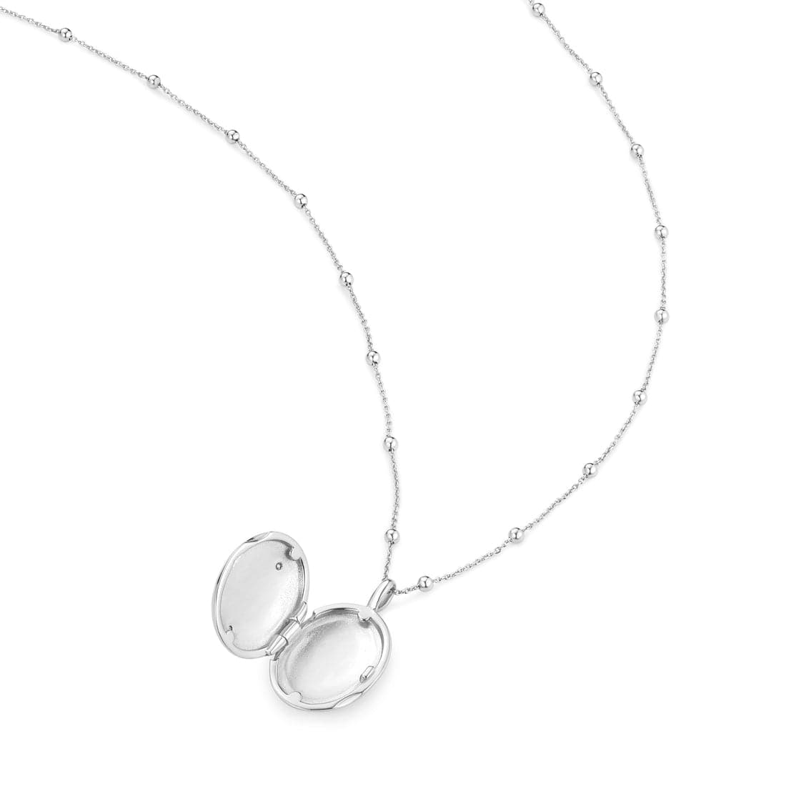 NKL Silver Butterfly Locket Necklace