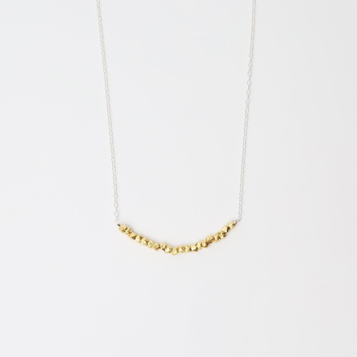 NKL Silver Chain with Gold Vermeil Bead Arc Necklace