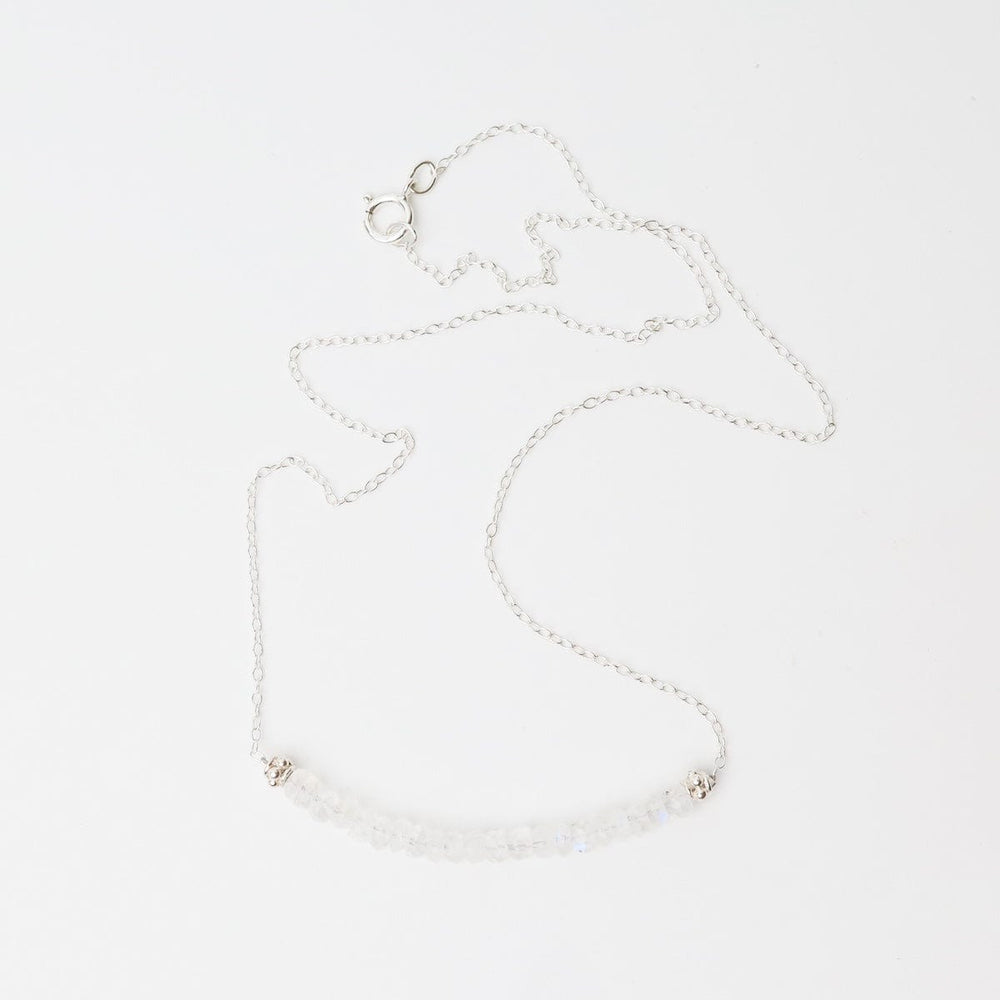 
                      
                        NKL Silver Chain with Moonstone Gemstone Arc Necklace
                      
                    