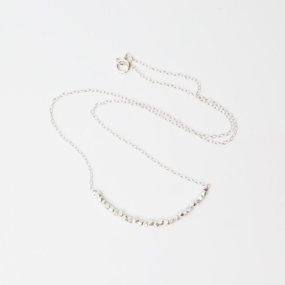 
                      
                        NKL Silver Chain with Silver Nuggets Gemstone Arc Necklace
                      
                    