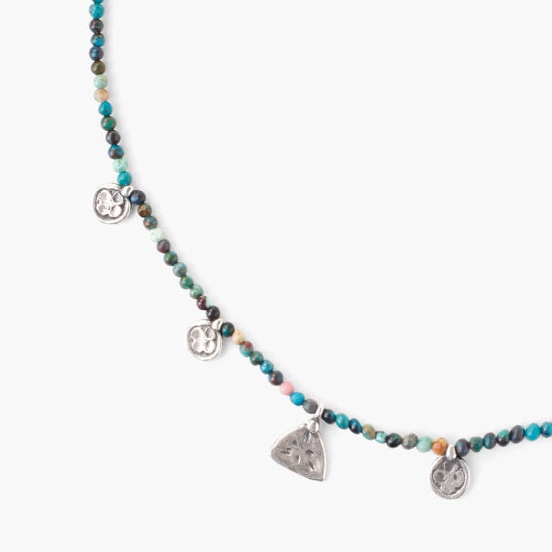 
                      
                        NKL Silver Charm Chrysocolla Necklace
                      
                    