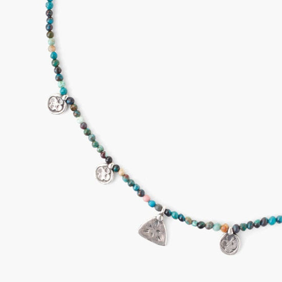 NKL Silver Charm Chrysocolla Necklace