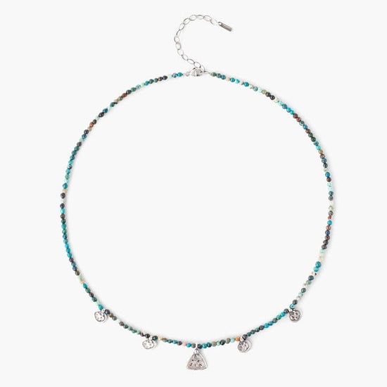 NKL Silver Charm Chrysocolla Necklace
