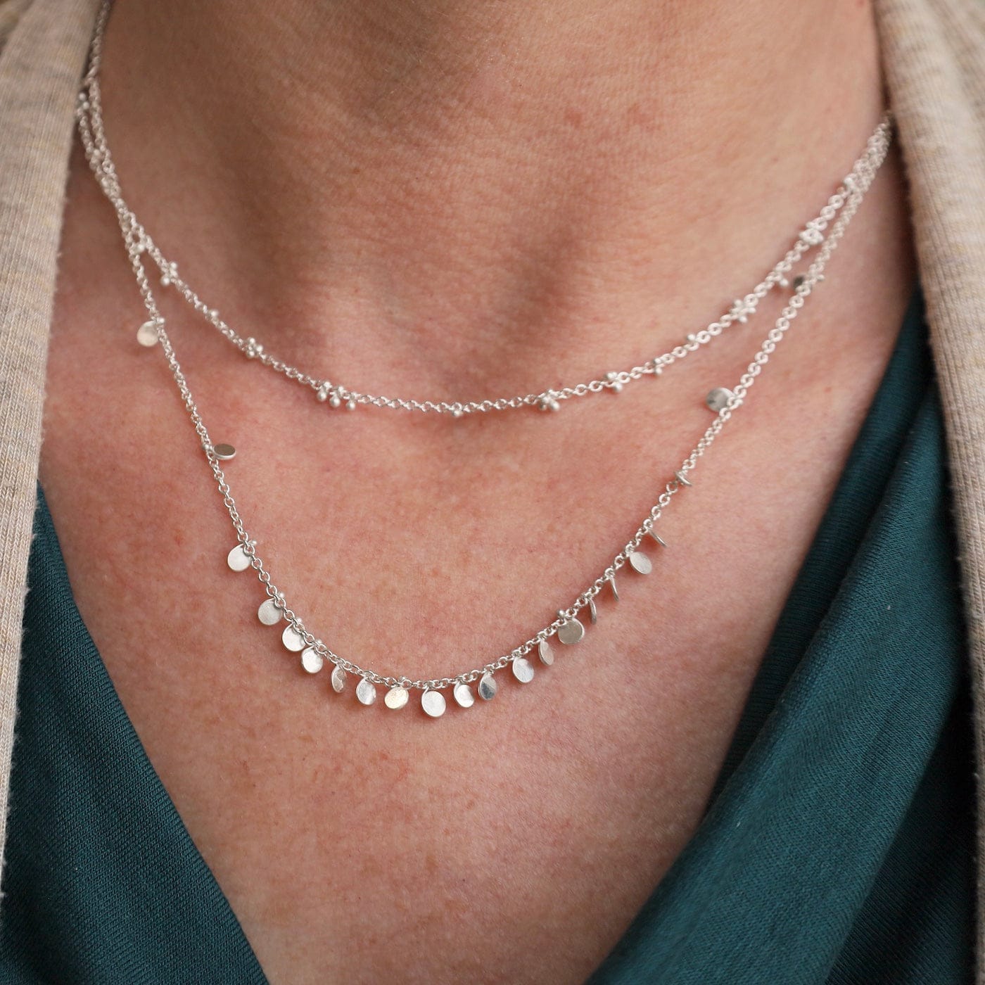 NKL Silver Classic Confetti Necklace- 18 Inches