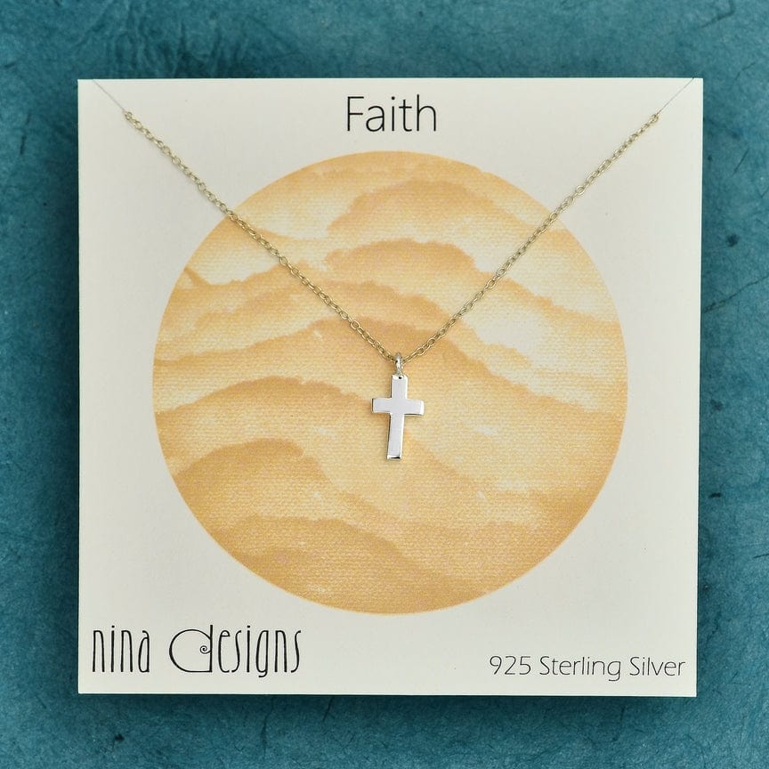 NKL Silver Cross Pendant Necklace