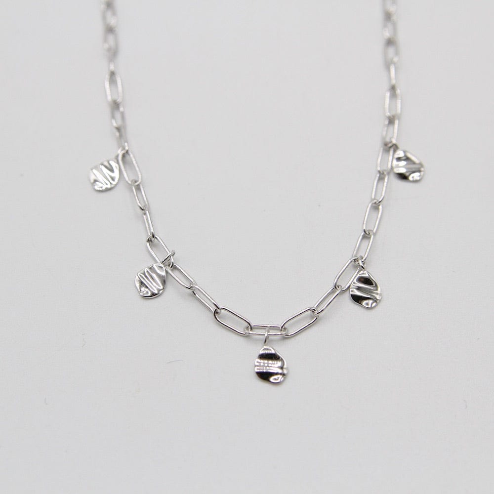 NKL Silver Crush Drop Discs Necklace