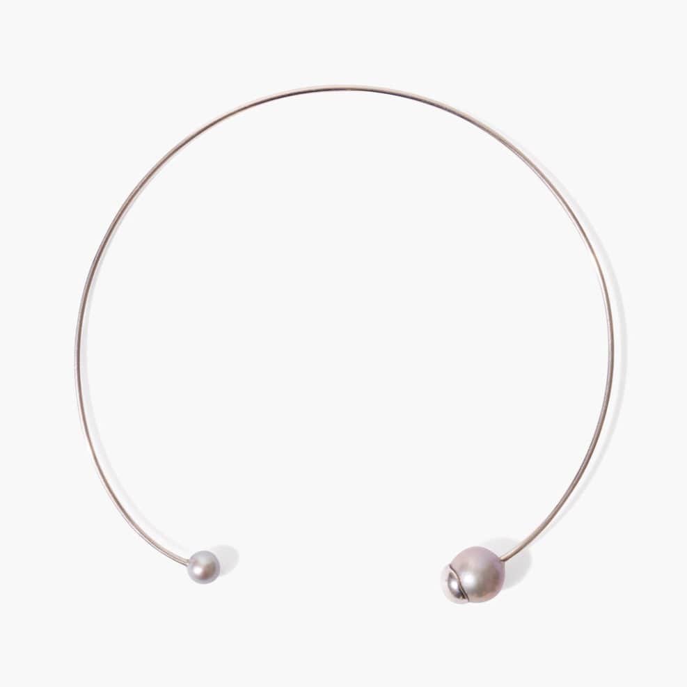 
                      
                        NKL Silver-Dipped Grey Pearl Open Choker Necklace
                      
                    