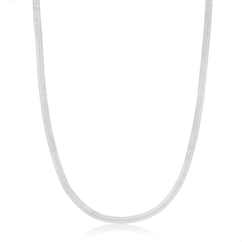 
                      
                        NKL Silver Flat Snake Chain Necklace
                      
                    