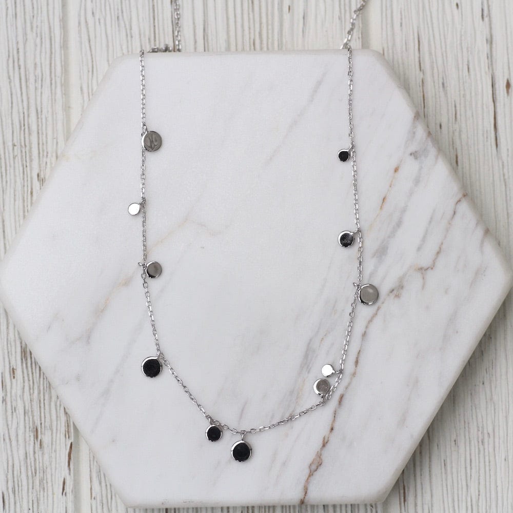 Load image into Gallery viewer, NKL Silver Geometry Mixed Discs Necklace
