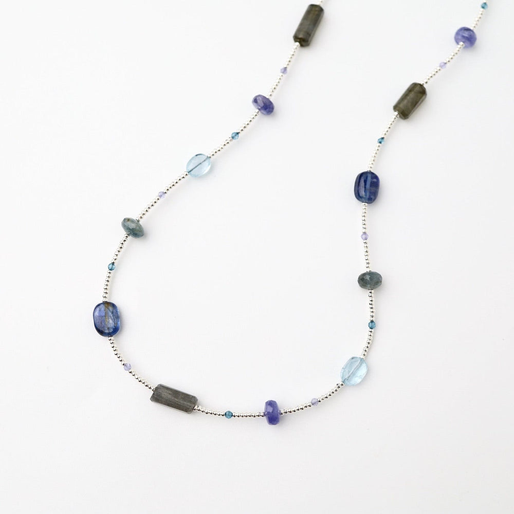 
                  
                    NKL Silver Glass, Labradorite, Kyanite Necklace
                  
                