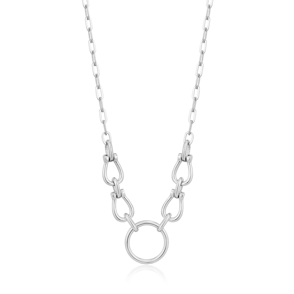 NKL Silver Horseshoe Link Necklace