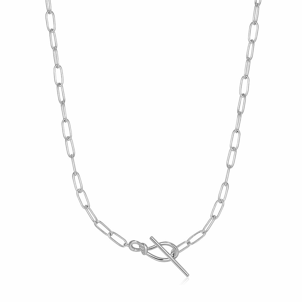 
                      
                        NKL Silver Knot T Bar Chain Necklace
                      
                    