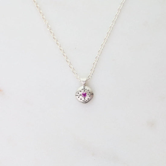 NKL Silver Lights Charm Pendant in Pink Sapphire