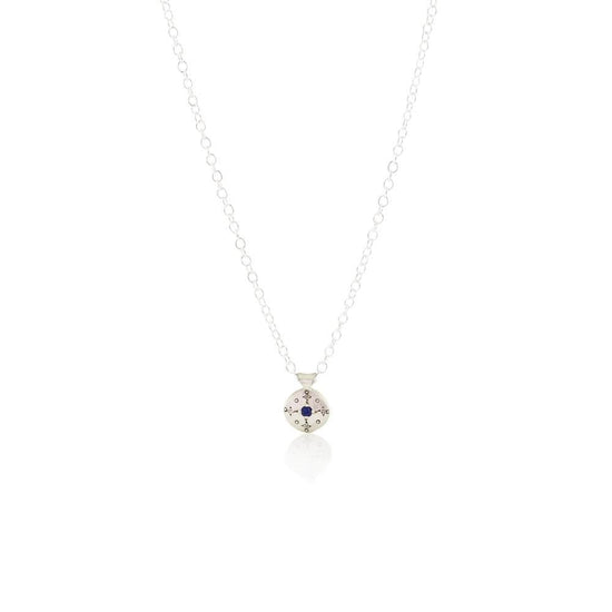NKL Silver Lights Charm Pendant in Sapphire