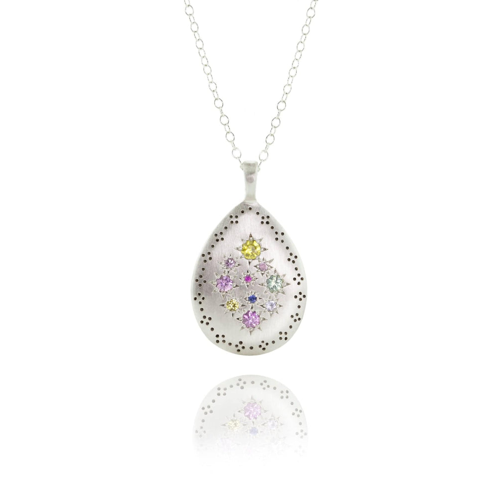 
                      
                        NKL Silver Lights Teardrop Pendant in Multi Sapphire
                      
                    