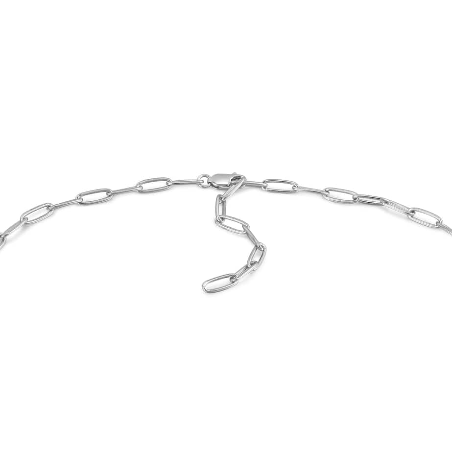 NKL Silver Link Charm Chain Connector Necklace