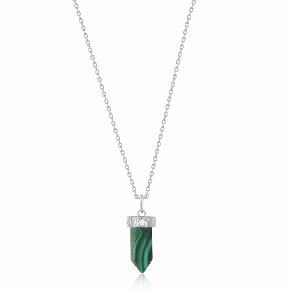 
                      
                        NKL Silver Malachite Point Pendant Necklace
                      
                    