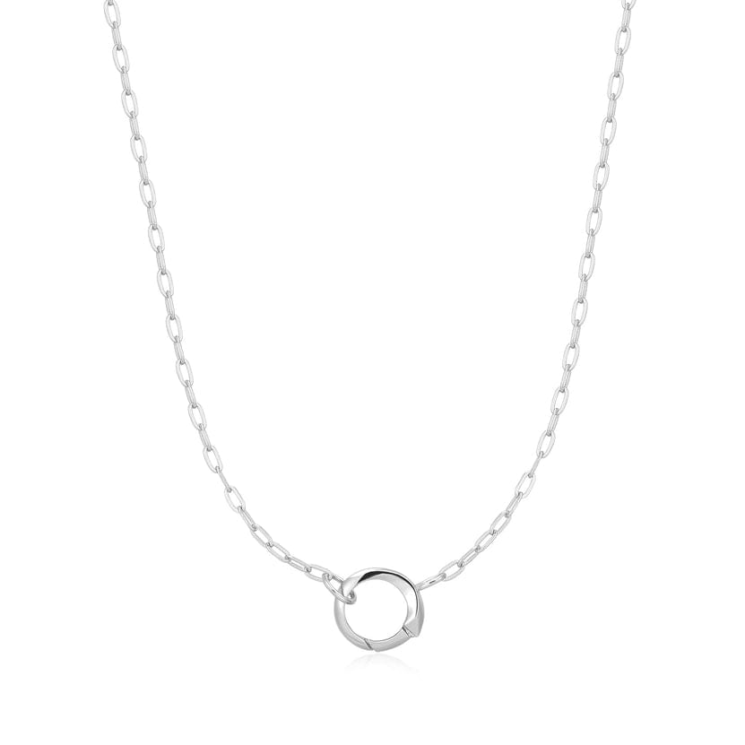 NKL Silver Mini Link Charm Chain Connector Necklace