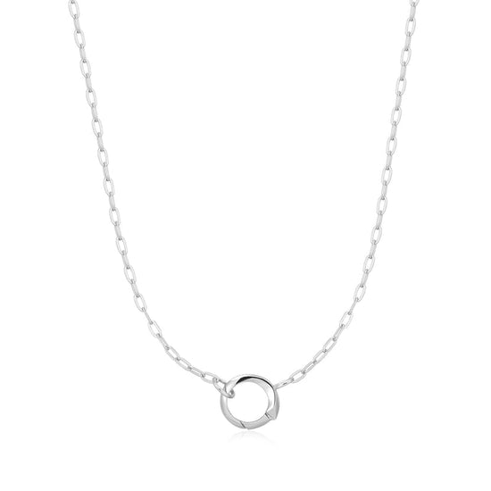 NKL Silver Mini Link Charm Chain Connector Necklace