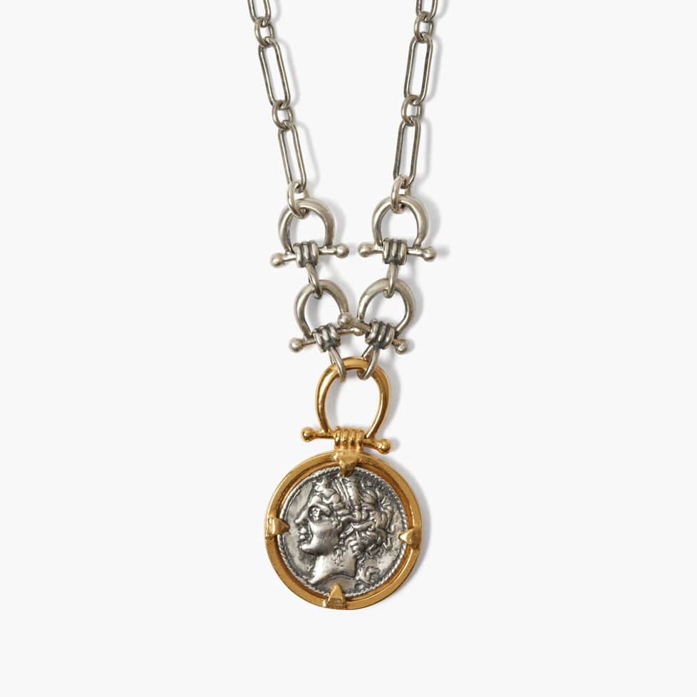NKL Silver Mix Imperatrice Coin Necklace