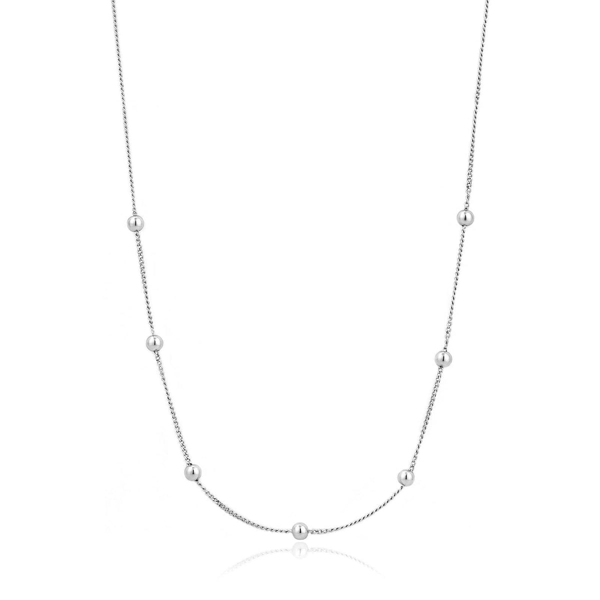 NKL Silver Modern Beaded Necklace