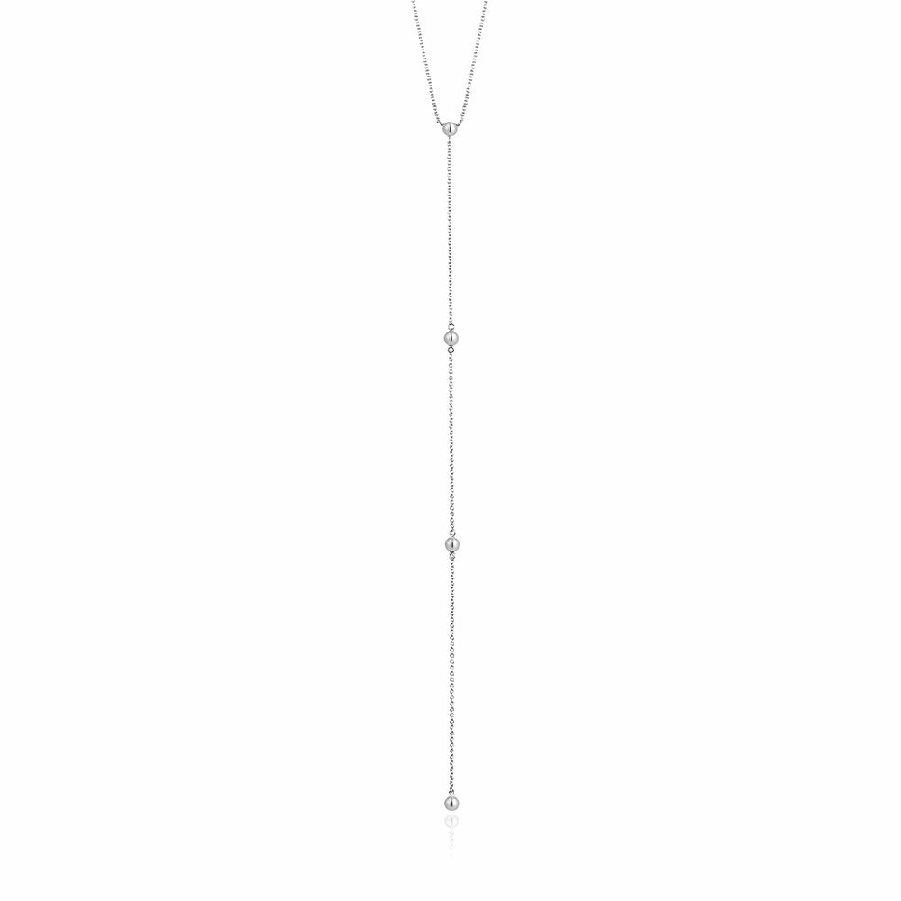 
                      
                        NKL Silver Modern Beaded Y Necklace
                      
                    