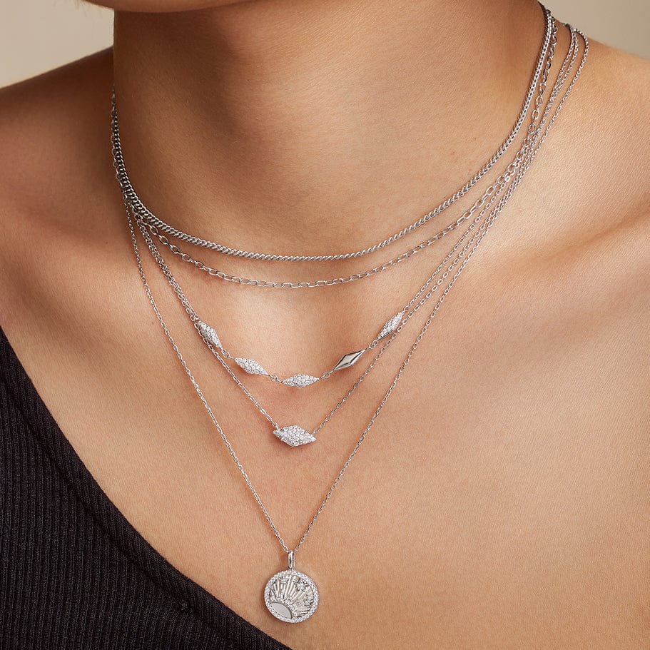 NKL Silver Multi Sparkle Necklace