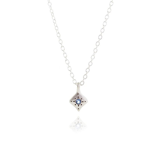 NKL Silver Nights Charm Necklace with Aquamarine
