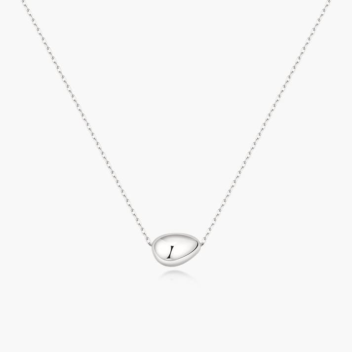 NKL Silver Organic Dome Pebble Necklace