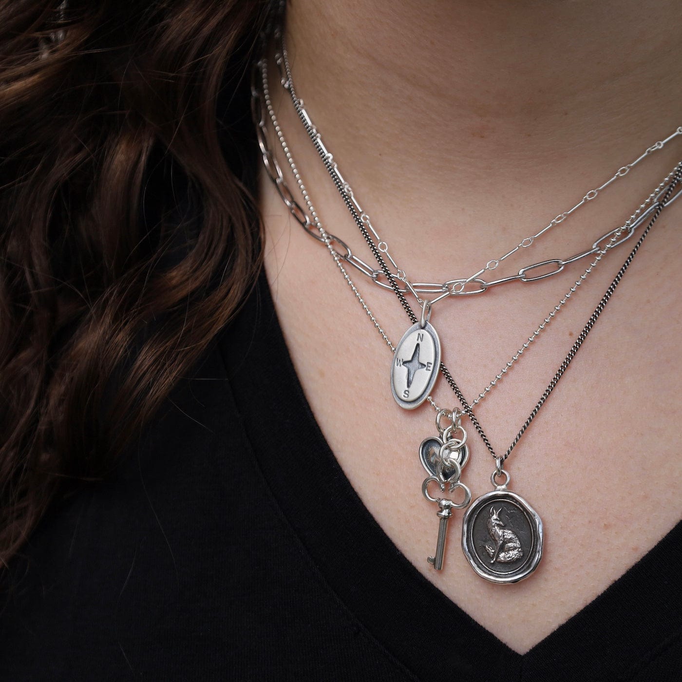 NKL Silver Paperclip Chunky Chain Necklace