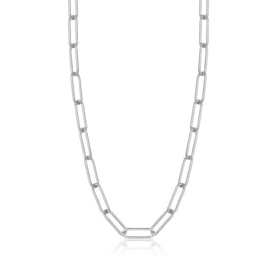 NKL Silver Paperclip Chunky Chain Necklace