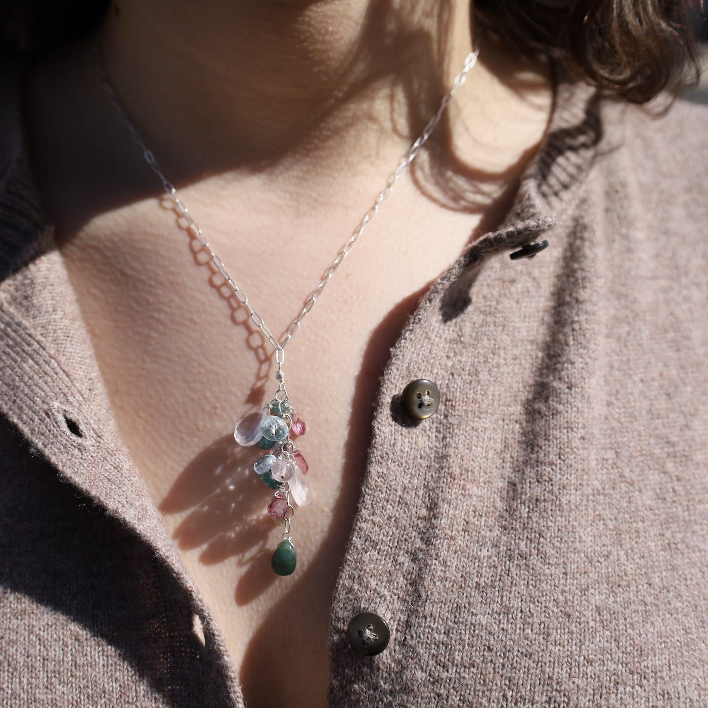 NKL Silver Pastels Waterfall Necklace