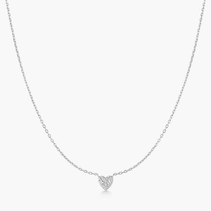 NKL Silver Pave Heart Necklace
