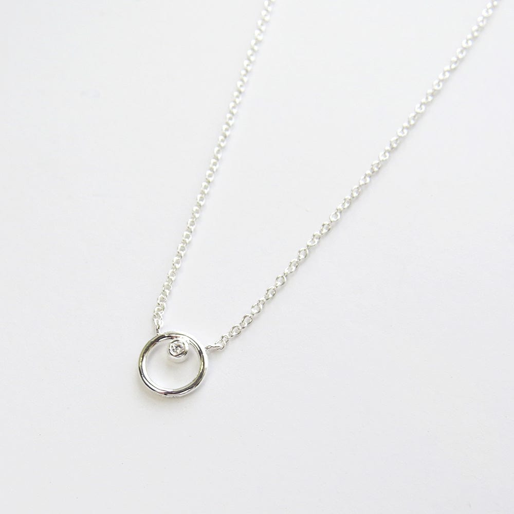 
                      
                        NKL Silver Ring Around The CZ Necklace
                      
                    