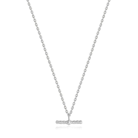 NKL Silver Rope T-Bar Necklace