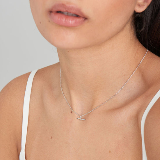 Load image into Gallery viewer, NKL Silver Rope T-Bar Necklace
