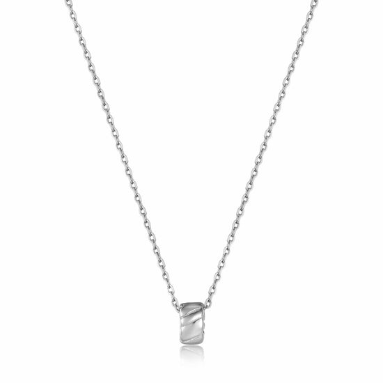 NKL Silver Smooth Twist Pendant Necklace