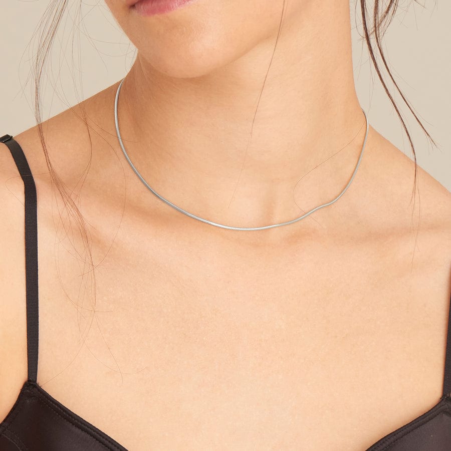 NKL Silver Snake Chain Necklace