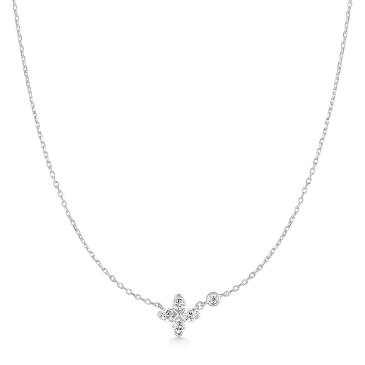 NKL Silver Sparkling Lucky Clover Necklace
